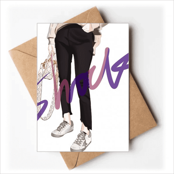 Shock Girl Figure Art Design Illustration Greeting Cards You are Invited Invitations