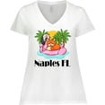 thumbnail image 3 of Inktastic Naples Florida Beach Vacation Women's Plus Size V-Neck T-Shirt, 3 of 5