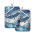 thumbnail image 7 of Yayeee Pot Holders Kitchen Heat Resistant with Pocket 7"x9.8" Cotton Oven Cooking Hot Pads, Night Floating Whale, 7 of 7
