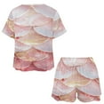 thumbnail image 3 of Mermaid Fish Scales Pajama Set for Women 2 Piece Sleepwear Loungewear Short Sleeve, 3 of 7