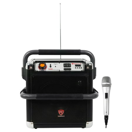 Rockville RJS8 8" Portable Heavy Duty Rechargeable Bluetooth Speaker+Microphone