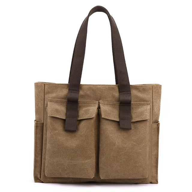 Bolsa de lona con asa - Bolsa de mamá, bolso de mensajero de gran capacidad, bolso de hombro duradero con múltiples bolsillos, bolso de mano resistente al desgaste, bolso de mano