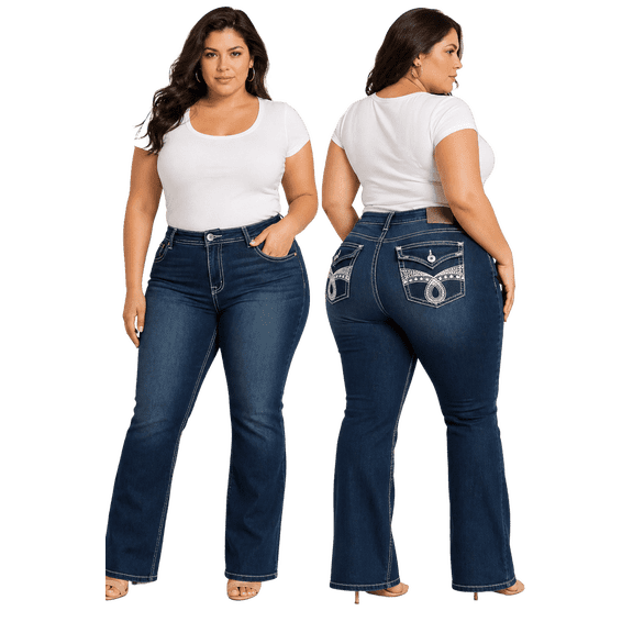 jack david womens plus size jeans stretchy blue denim jean pants