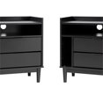 thumbnail image 2 of 25" Solid Wood 2-Drawer Night Stand with Gallery - 2PK - Black, 2 of 5