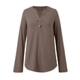 thumbnail image 4 of MHFRRA Camisa de Manga Larga, Informal, de Otoño, Cómoda, Suave y Básica, para Uso Diario. Caqui, 4 of 7