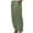 Army Green, variant on AGWOLF Women's Cotton Linen Pants Elastic High Waist Trouser Casual Loose Trousers with Pockets Solid Color Cropped Pants Wide Leg Trousre