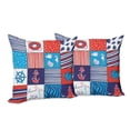 thumbnail image 6 of Ambesonne Geometric Throw Pillow Cover 2 Pack, Anchor Helm and Fish, 20", Multicolor, 6 of 6