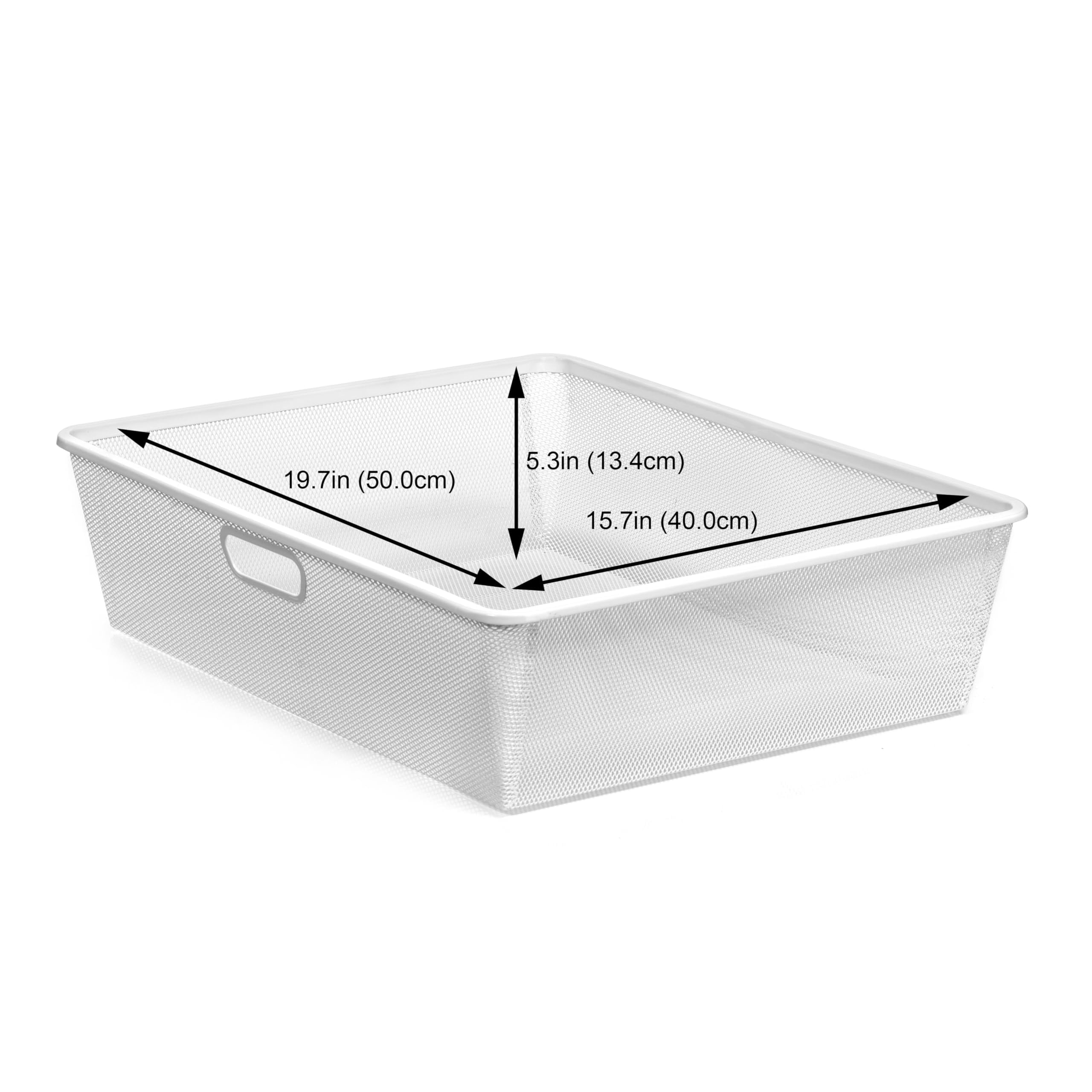 Metro White 4 Drawer Rolling Cart by Simply Tidy - Mobile Storage Organizer with Mesh Drawers & Woodgrain Top - Large Workspace for Craft - Office & Home Organization - 1 Pack