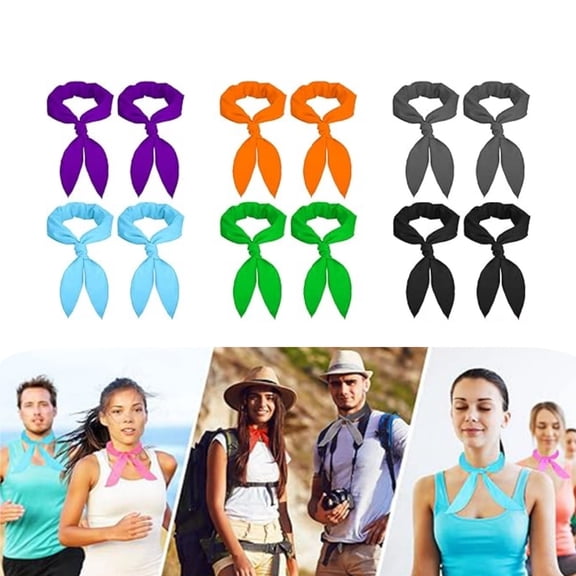13Pack Durable Cooling Neck Scarf,QZS Portable Cooling Headband for Camping,39.4x2In Reusable Multicolor Neck Scarf for Women,Men