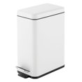 thumbnail image 7 of mDesign Slim Metal 2.6 Gallon Step Trash Can with Lid and Liner Bucket, White, 7 of 7