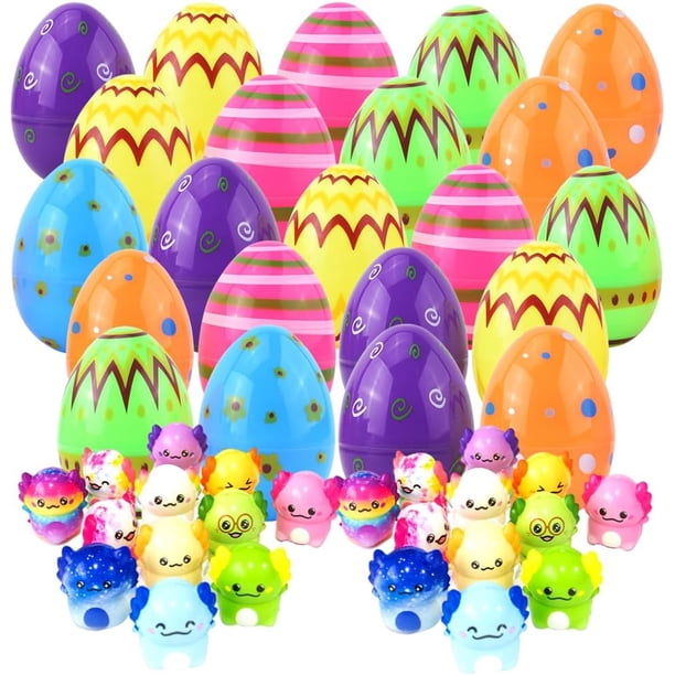 24 Pcs Huevos de Pascua,Huevos de Pascua Plastico Hay lindos juguetes dentro, Perfecto para una búsqueda de Easter Eggs llena de sorpresas(Random delivery)