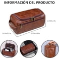 thumbnail image 2 of Neceser para Hombre, Necesers de Viaje Impermeable para Hombres y Mujer, Neceser Portátil, para Colgar, de Gran Capacidad, Necesers de Piel para Hombre (Marrón Rojizo), 2 of 3