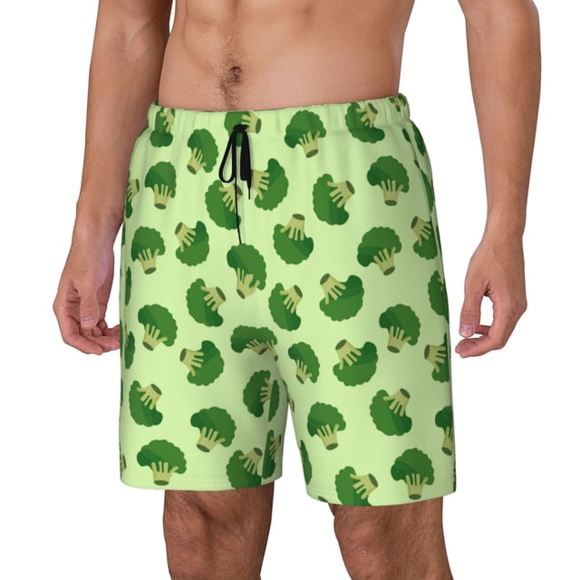 Balery Broccoli Vegetables Bañador para hombre, shorts de playa de secado rápido con entrepierna y forro de compresión-Medium