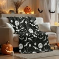 thumbnail image 4 of Kbndieu Halloween Throw Blanket for Couch, Cute Ghost Pumpkin Black Halloween Fleece Blanket Gifts for Kids/Teens/Women/Men, Soft Cozy Fall Blankets and Throws, 4 of 6