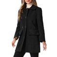 thumbnail image 4 of INSPIRE CHIC Women's Peter Pan Collar Coat Long Sleeve Double Breasted Classic Winter Outwear, 4 of 6