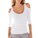 thumbnail image 3 of Las Mujeres Sin Tirantes De Manga Larga Cuello Redondo Atractivo Delgado De Xl Blanco jinwen Las mujeres \ 's ropa, 3 of 8
