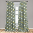 thumbnail image 5 of Ambesonne Cartoon Curtains, Doodle House Pets, Pair of 28"x63", Sage Green Blue, 5 of 5