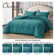 thumbnail image 5 of saney Teal Comforter Set Size 2-Piece Fluffy Soft Lightweight Bedding Honeycomb Geometric Quilted Stone-Washed Microfiber Comforter Set for All Season, 5 of 8