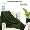 thumbnail image 2 of PiccoCasa Plush Flannel Fleece Throw Twin Full Queen King Bed Blanket Olive Green 90" x 108", 2 of 8
