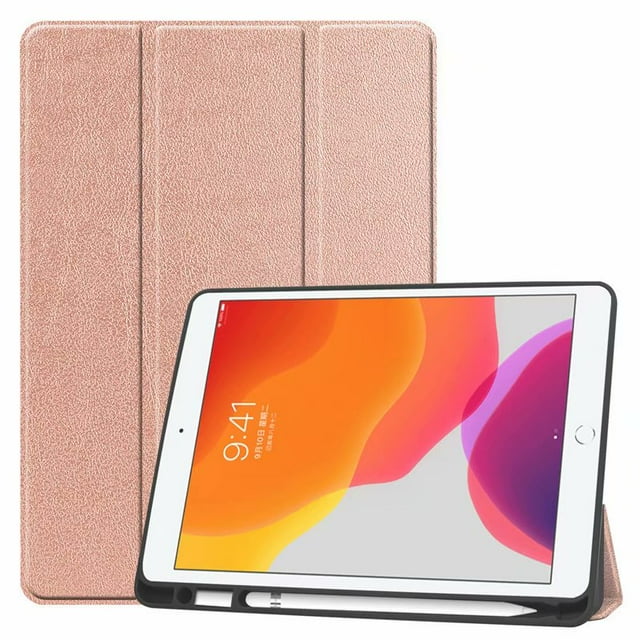 Case For Ipad 10.2 2019, Ultra-Thin Soft Tpu Back Cover, Protective Case With Built-In Ipad Pen Holder, Automatic Sleep / Wake Up, For 10.2 "Ipad 7th Generation, Rose Gold