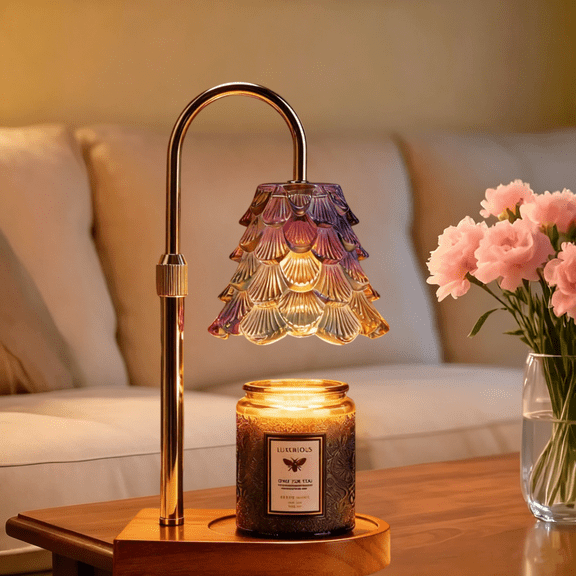 LiMoTech Candle Warmer Lamp with Timer Dimmable,Flameless Scented Wax Melter for Jar Candles,Adjustable Height Home Decor Night Light,Gift for Women Families Housewarming,Contains 2*50W Bulbs