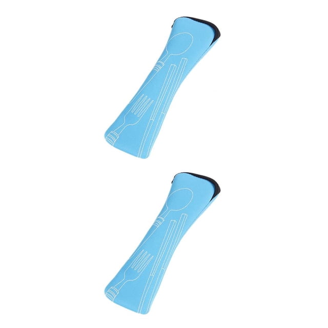 Toystoory Soportes para vajilla Vajilla de viaje ligera Bolsa de tela Lavable Almuerzo Cremallera Estuche Cuchara Bolsas Estuches de jardín Azul Type2 NO2 Toystoory CBP083165