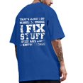 thumbnail image 4 of Sngxgn Mens Casual T Shirt Stretch Short Sleeve Slim Fit Crew Neck Solid Basic Tops(Blue,L), 4 of 6