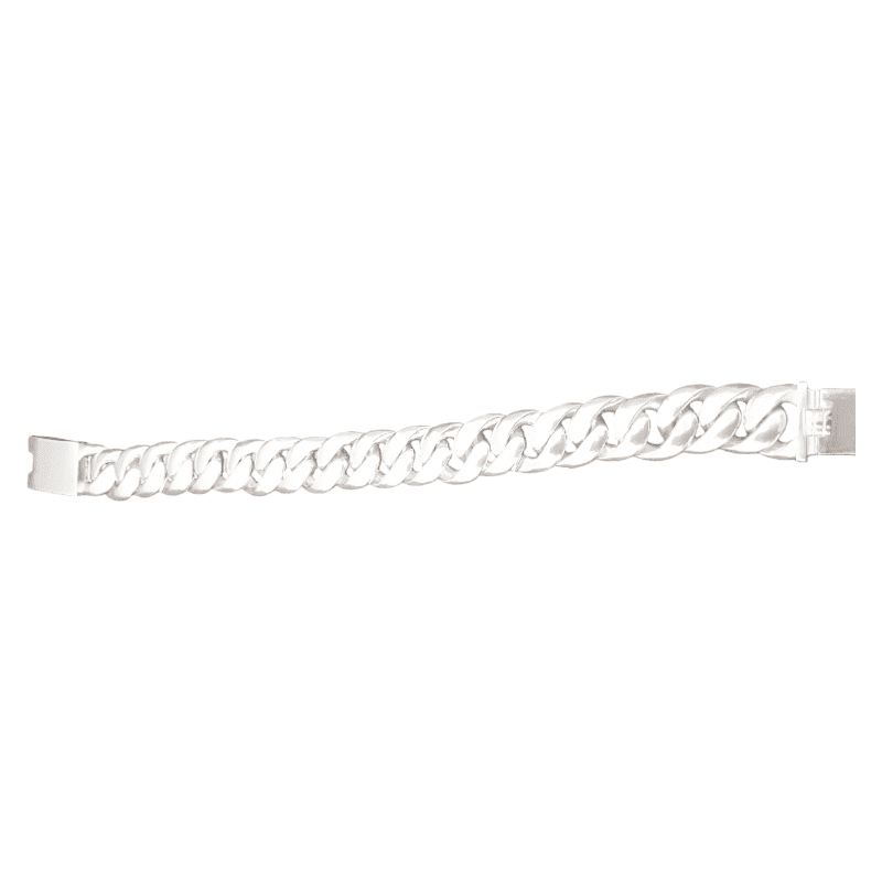 MRjewelry Heavy Cuban Link Bracelet for Men, 8.66 Inch 15mm Silver Plated Chain, Secure Square Lock Clasp, Anti-Tarnish Gothic Biker Jewelry, Daily & Gift Wear, Ships from USA