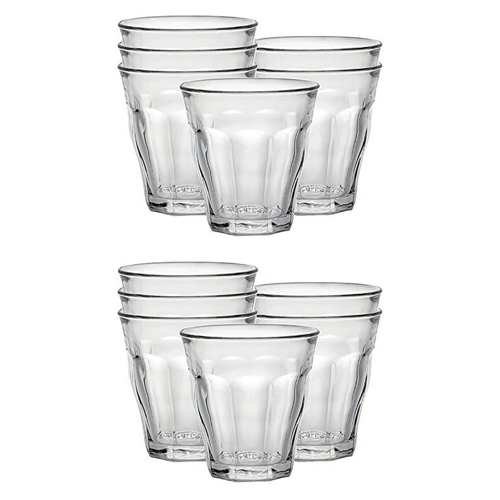 Duralex Picardie 3 Ounce Clear Stackable Tumbler Drinking Glasses Set