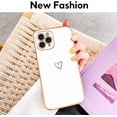 thumbnail image 4 of Compatible with iPhone 11 pro Case,Full Camera Lens Protection Raised Reinforced Corners TPU Love Heart Plating Bumper Case Cute Slim Shockproof Case Cover, iPhone 11 Pro Case Milky White, 4 of 7
