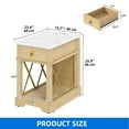 thumbnail image 5 of DEXTRUS End Table with Power Outlets & Drawer, Farmhouse Side Table Nightstand, Natural, 5 of 8