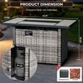 thumbnail image 3 of Ovios 42 Inch Propane Fire Pit CSA-Listed Outdoor Fire Pit Table, 50,000 BTU Wicker Gas Fire Pits for Outside with Lid and Lava Rock on Patio Deck Garden Backyard, 3 of 7
