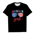 thumbnail image 3 of Bysome Independence Day Shirt Girls Toddler Flag Print Casual Patriotic Girls Tops Summer Crew Neck Short Sleeve Tshirts Black Size 10-11 Years, 3 of 6