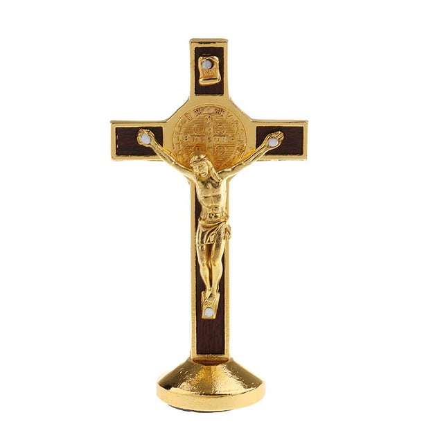 Crucifijo de aleación, estatua de Jesucristo, cruz, figura decorativa para capilla de coche, accesorio tal como se describe