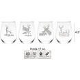 thumbnail image 3 of Deer 17 oz. Stemless Wine Glasses Set of 4, 3 of 4