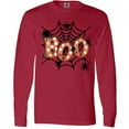 thumbnail image 3 of Inktastic Halloween Boo with Spiders in Web Long Sleeve T-Shirt, 3 of 5
