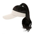 thumbnail image 1 of Perruque Chapeau pour Femmes Perruque de Baseball avec Cheveux Synthétiques Bouclés Extensions de Queue de Cheval avec Perruque de Soleil, Extensions Ponyta L6S6, 1 of 1