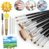 Paint Brushes Set, TSV 16 Pcs Assorted Variety, All-Purpose Nylon Hair Artist Acrylic Paintbrushes for Acrylic Oil Watercolor Gouache, Face Nail Art, Miniature Detailing and Rock Painting