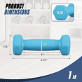 thumbnail image 3 of MADOG Non-Slip Grip Neoprene Coated Dumbbell, Blue, 2.03 lb, 3 of 10