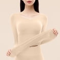 thumbnail image 4 of XRoczxe Women Textured Scoop Neck Thermal Underwear Set High Waist Tummy Control Soft Skin-Friendly Warm Slim Fit Long Sleeve Top & Pants Multi Solid Color Winter Base Layer Suit, 4 of 9