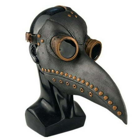 Plague Doctor Halloween Costume Bird Long Nose Beak PU Leather