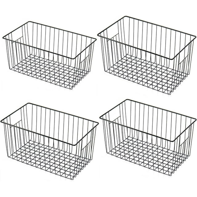 Freezer Organizer Bins Upright Freezer Baskets for cu.ft Standup Freezer Wire Storage Baskets with Built-in Handles