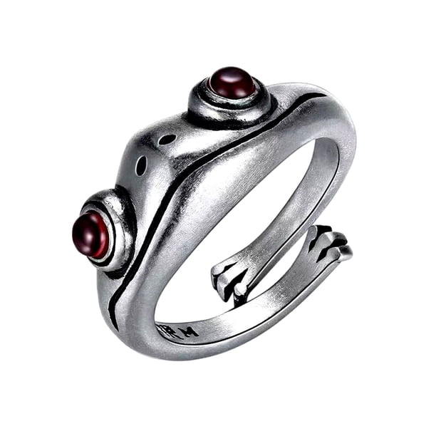 Guardurnaity Anillo de rana Vintage bohemio para mujer, diseño artístico, apertura Retro, redimensionable, Unisex, anillos llamativos para mujer, regalo de Ropa, zapatos y accesorios Miscelánea Guardurnaity AP001048-00