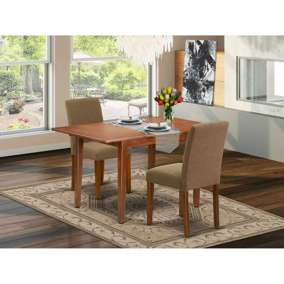 East West Furniture Dining Room Set Mahogany, PSAB3-MAH-18