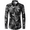 thumbnail image 1 of Camisas hawaianas con flores camisas casuales de manga larga camisas de moda para hombres blusas de playa cubanas ropa para hombres camisas con flores vuelta, 1 of 6