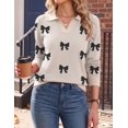 thumbnail image 6 of Zeagoo Womens Sweaters Long Sleeve Polo Shirts V Neck Business Casual Tops Knit Pullover Fall, 6 of 6