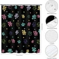 thumbnail image 2 of Dog Shower Curtain Colorful Paw Print Shower Curtain Cute Dog Cat Pet Paw Animal Lover Claw Footprint Modern Shower Curtain Set Bathtub Curtain Decor with 12 Hooks 72x72 inches, 2 of 6