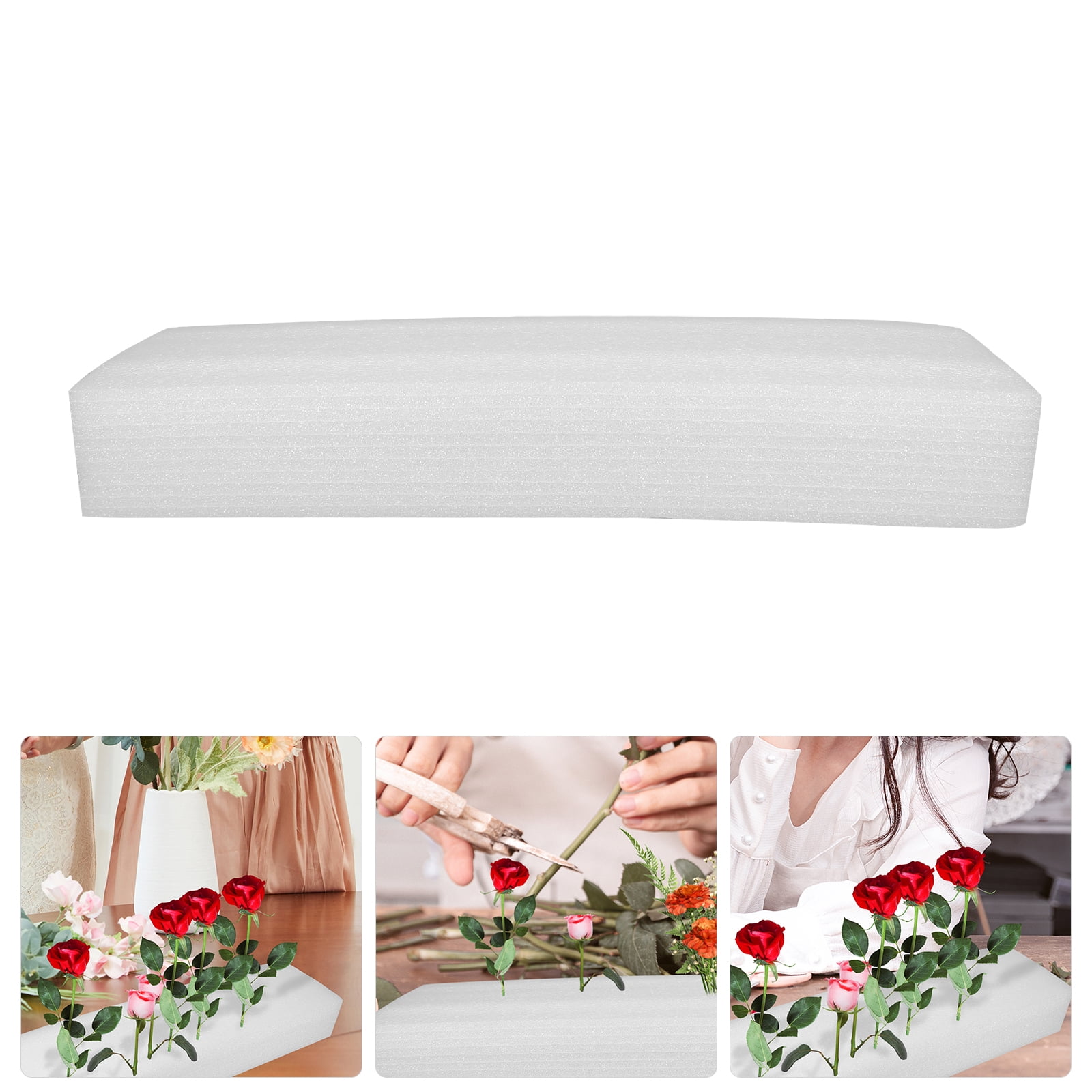 RENACLIPY 2-Pack White Foam Block Base for and Artificial Flower Arrangements, Stable and Multi-Purpose Floral Foam