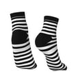 thumbnail image 2 of Women's Men's Black And White Stripe Lightweight Ventilation Quarter Ankle Socks, 2 of 7