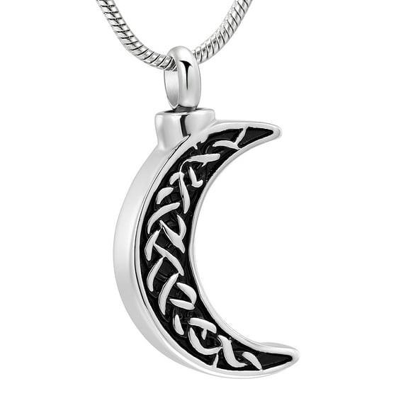 Moon Cremation Jewelry for Ashes Moon Urn Necklace Stainless Steel Memorial Lockets Keepsakes Jewelry for Ashes Pendant - Fill kit